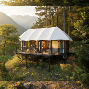 Maison préfabriquée en bois à montage rapide, structure en bois, <span class=keywords><strong>chalet</strong></span> en rondins, lodge de vacances, <span class=keywords><strong>tente</strong></span> d'hôtel imperméable, villa, terrasse en PVDF, <span class=keywords><strong>chalet</strong></span> - Product Image 1