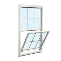 Fenêtre à persiennes verticales coulissantes en PVC de style américain, résistante aux ouragans, avec grille Low-E, design durable, cadre en plastique contemporain