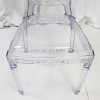 Chaise de mariage Chiavari ronde en résine acrylique transparente pour hôtel, restaurant, extérieur et salon