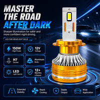 H7 LED-Scheinwerferbirne 150W 12V Gold Aluminium Auto-Frontlicht mit OEM-Anpassbarem Logo für Großhandel und Export