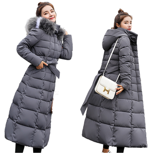 Manteau d'hiver épais décontracté pour femme 2026, chaud, long, avec capuche, fermeture éclair, style bulle, écologique, logo tissé, en coton uni - Product Image 1