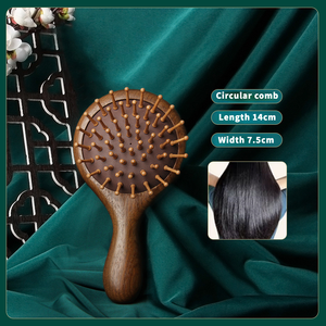 Cepillo para el Cabello de Madera de Sándalo Natural, Masaje de Meridianos del Cuero Cabelludo para Uso en Casa y Salón - Product Image 3