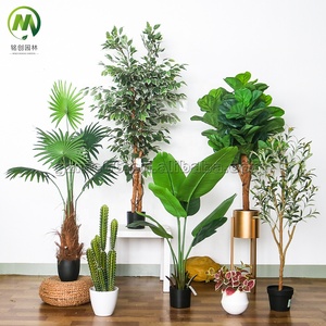 Decoración Artística, Hojas de Plástico PE, Planta Verde Artificial, Árboles Falsos, Bonsái Artificial para Decoración de Interiores - Product Image 3