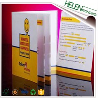 Impresión de catálogo de folletos con acabado brillante, diseño personalizado con opciones de estampado de papel recubierto, papel artístico, cartón corrugado