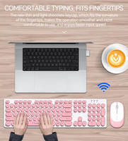 T-wolf TF770 sans fil silencieux mince rond Keycaps clavier souris ensemble 2.4G pleine taille 104 touches 2 en 1 Combos bureau d'affaires ensemble