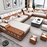 Nouveau design, canapé d'angle moderne en tissu turc de style européen, 8 à 7 places, luxe, pour salon, avec fonction relax.