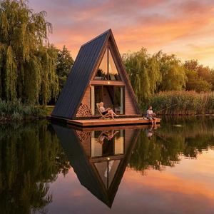 Casa de Juegos Triangular de Madera Tratada a Presión Moderna |   Casa de Jardín Infantil Resistente y Ecológica - Product Image 1