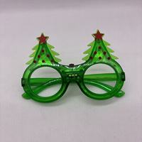 Lunettes de Noël clignotantes vertes à LED, motif arbre de Noël avec étoile, pour événements nocturnes, défilés et accessoires photo