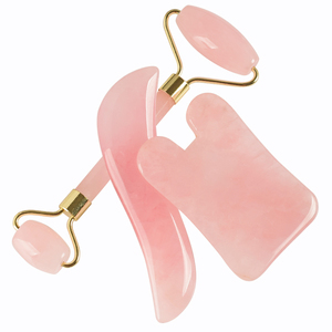 <span class=keywords><strong>En</strong></span> gros rose <span class=keywords><strong>quartz</strong></span> rouleau et <span class=keywords><strong>gua</strong></span> <span class=keywords><strong>sha</strong></span> grattoir outil de massage Visage rouleau ensemble - Product Image 3