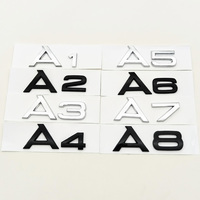 Pegatina 3D ABS Negra Brillante Cromada A1 A2 A3 A4 A5 A6 A7 A8 para Coche Audi, Accesorios Decorativos para Automóviles
