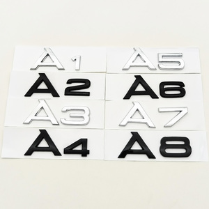 Adesivo 3D in ABS Nero Lucido Cromato A1 A2 A3 A4 A5 A6 A7 A8 per Auto <span class=keywords><strong>Audi</strong></span>, Accessori Decorativi - Product Image 1