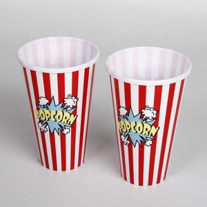 Tasse en plastique réutilisable Style rétro, 7 pouces de haut, 1 pièce, contenant en forme de Pop Corn, pour le cinéma - Product Image 1