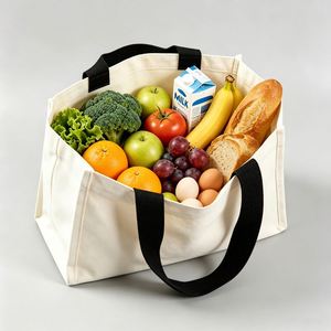 Outdoor Canvas <b>Tote</b> <b>Bag</b> with Letter Pattern Water-Resistant Lining Custom Logo Lock Closure Picnic Travel Shoulder <b>Bag</b> - Product Image 3