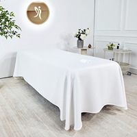 Housse de lit épaisse gaufrée, taie d'oreiller et drap-housse monobloc anti-salissures pour lit de massage et spa de beauté