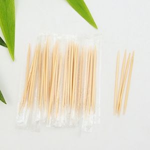 Palillos de bambú Saint de 65 mm con doble punta y envoltura de papel para hoteles, restaurantes y uso comercial - Product Image 2