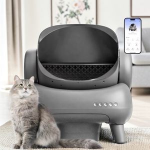 Caja de Arena Eléctrica para Gatos de Diseño Abierto de 65L, Duradera, de PP + ABS + POM, con Monitoreo Inteligente, Limpieza Automática y Control de Olores - Product Image 1