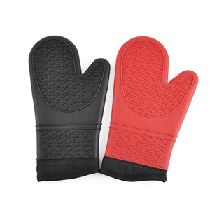 Mitaines de four en silicone antidérapantes et résistantes à la chaleur pour la cuisson et la préparation culinaire avec doublure en coton – Vente en gros - Product Image 5
