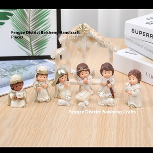 Ornement de Noël en résine Scène de la Nativité de Jésus en dessin animé, Cadeau de Noël transfrontalier magique, Artisanat en résine BS-176 - Product Image 2