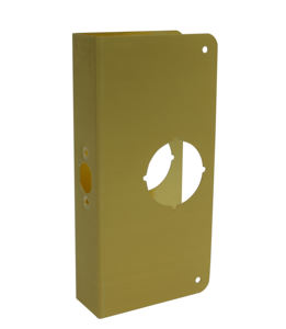 Renfort de serrure de protection de porte en acier inoxydable à trou unique, en laiton poli - Product Image 2