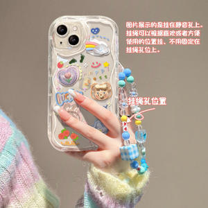 Fundas de teléfono de oso de conejo de dibujos animados en 3D para <span class=keywords><strong>iPhone</strong></span> 14 Pro Max, <span class=keywords><strong>iPhone</strong></span> 13, <span class=keywords><strong>11</strong></span>/12, XR/XS 15 Promax a prueba de golpes con correa de cadena - Product Image 4