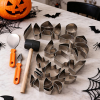 27-delige pompoen snijgereedschapset, niet-toxisch, keukenhulpmiddelen, Halloween, kind, doe-het-zelf, roestvrij staal, fruit- en groentegereedschap
