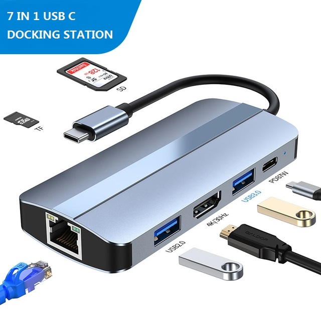 Custom Oem 7 Port 4K Pd100W Usb 3.0 Universal Laptop Docking Station