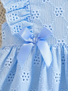 Vestito Lungo Blu per Bambina Stile Coreano, <span class=keywords><strong>Dolce</strong></span> e alla Moda, con Fiocco e Maniche a Sbuffo, Ideale per Feste di Compleanno - Product Image 4