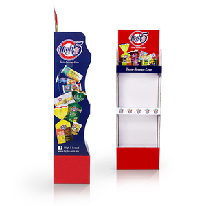 定制便携式零售展示架糖糖饼干纸板纸流行促销可折叠纸板地板支架 - Product Image 3