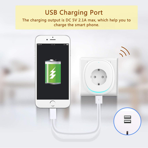 La UE inteligente Wifi con 2 puerto USB LED Luz de vida inteligente APP mart enchufe trabajo de voz con Google casa de Alexa - Product Image 5
