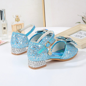 <span class=keywords><strong>Zapatos</strong></span> de Tacón Alto con Lentejuelas Brillantes y Diseño de Boca de Pez para Niñas, Estilo Princesa Elsa, Verano 2026, con Cierre de Hebilla y Suela de Goma - Product Image 4