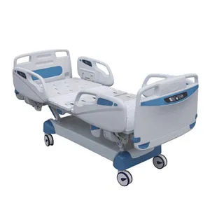 Nueva cama médica de 5 funciones de acero inoxidable, cama de UCI de cuidados intensivos, equipo de muebles de Hospital