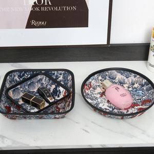 กล่องเก็บของสไตล์จีนย้อนยุค 1 ลิตรไม่มีฝาปิดออแกไนเซอร์ตั้งโต๊ะสำหรับแต่งหน้าขนมกิ๊บติดผมถาดพิมพ์ลายสร้างสรรค์ - Product Image 5