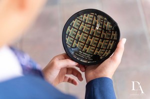 Kippah Ebraica di Lusso Nera <span class=keywords><strong>con</strong></span> Ricamo Personalizzato, Yarmulke per Uomo, Regalo per Cerimonia Bar Mitzvah, Souvenir per Adulti - Product Image 2