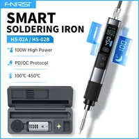 Station de soudage sans fil FNIRSI HS-02 à température réglable DC 20V 100-450, fer à souder portatif PD 100W