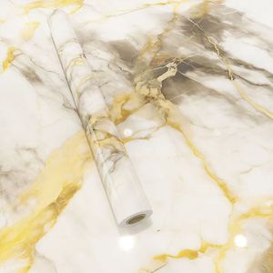 Carta da Parati Effetto <span class=keywords><strong>Marmo</strong></span> Autoadesiva, Pellicola Decorativa Oro per Piastrelle in Ceramica, Adesivo Murale per Rinnovamento Mobili - Product Image 5