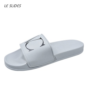 PVC de goma diapositivas verano <span class=keywords><strong>playa</strong></span> plana zapatillas para hombres Grey de diapositivas calzado sandalias con Logo - Product Image 2