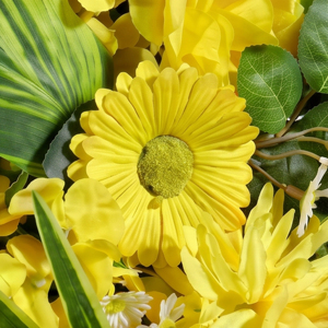 Bouquet de fleurs artificielles jaunes, couronnes et guirlandes décoratives, arrangement floral pour la maison, les mariages, les fêtes et les événements - Product Image 4