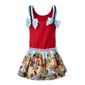 Stilnyashka-vestido de algodón con estampado de dibujos animados para niña pequeña, tirantes finos, para bebé - Product Image 2