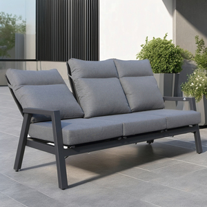 Sofá de 3 plazas OSMEN Alura moderno para jardín, sofá de metal y tela para uso en patio exterior - Product Image 1