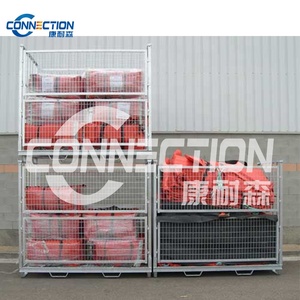 Mạ Kẽm Có Thể Gập Lại Có Thể Thu Gọn Kim Loại Thép Lưu Trữ Hàn Dây Lưới Lồng Dây <span class=keywords><strong>Container</strong></span> Cho Kho - Product Image 6