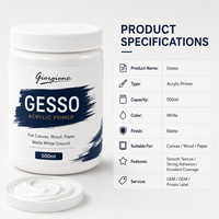 Giorgione Gesso Acrylique Blanc Personnalisé 500ml – Pâte de Modelage Texturée Transparente pour Artistes et Fournitures Artistiques