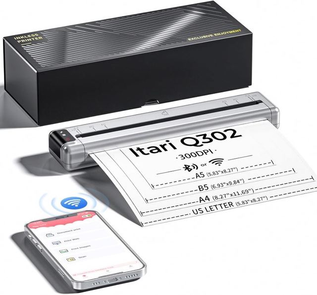 2026 NEW Phomemo Q302 Mini Portable Thermal Printer Photo Pocket A4 Mobile Printer