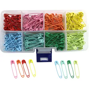 240pieces/box Colored Safety Pin 8 Color Box Decorative Pin Tag Clothing Fixed Mark Buckle Pin