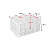 Caisse logistique en plastique rouge empilable pour légumes et fruits, 610x425x310, en maille résistante pour l'agriculture