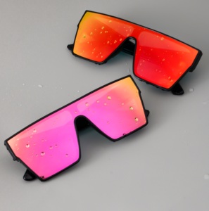 21041 New màu vàng hợp thời trang phụ nữ một mảnh lens Sun Glasses Retro quá khổ Shade <span class=keywords><strong>Big</strong></span> vuông khung <span class=keywords><strong>Sunglasses</strong></span> For Men - Product Image 4