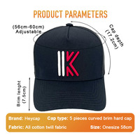 Gorra Deportiva Heycap Factory, Diseño Nuevo, Personalizable, Transpirable, de Sarga de Algodón, con Visera, Estilo Retro, Cierre a Presión de Cobre Negro