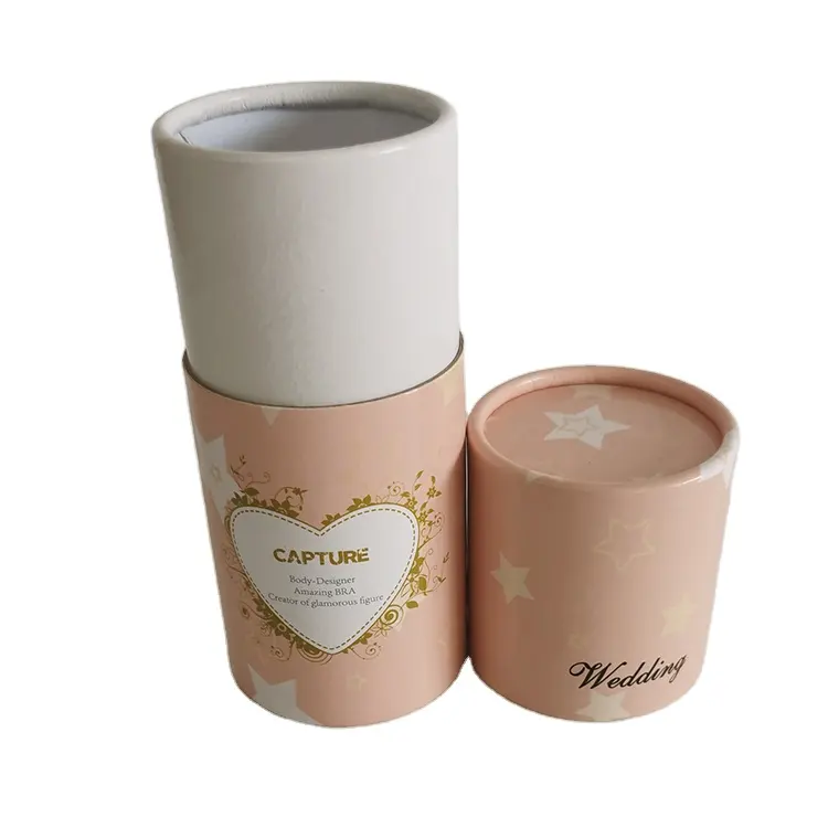 Vente en gros de cadre photo en papier kraft cylindrique taille personnalisée 250g bon marché emballage feuille d'or emballage tube rond emballage