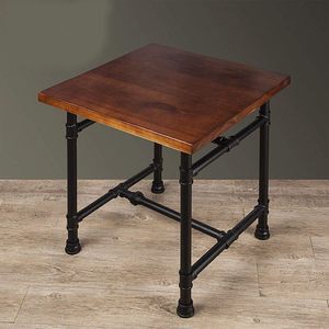 Mesa de Centro Industrial Rústica de Hierro de 24 Pulgadas VANDNALI con Tapa de Madera y Patas de <span class=keywords><strong>Metal</strong></span> para Sala de Estar, Comedor o Entrada - Product Image 6