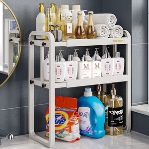 Étagère de rangement de cuisine à double niveau, organisateur de comptoir pour four à micro-ondes, cuiseur à riz, étagère en plastique blanc - Product Image 2