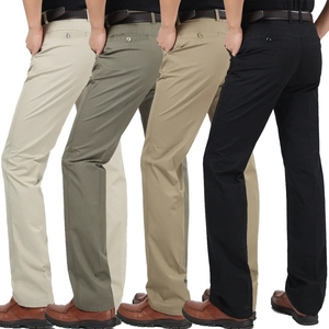 <span class=keywords><strong>Pantalon</strong></span> décontracté <span class=keywords><strong>homme</strong></span> style printemps-automne, coupe ample, taille mi-haute, formel et professionnel, avec braguette zippée longue, en tissu peigné, tendance - Product Image 2